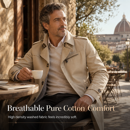 🧥 Washed Cotton, Sharper Long-Line Fit | Men&