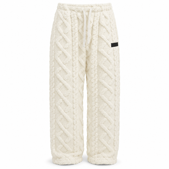 🔥 Cozy Everyday Comfort | Women’s Flannel-Lined Embossed Straight-Leg Lounge Pants