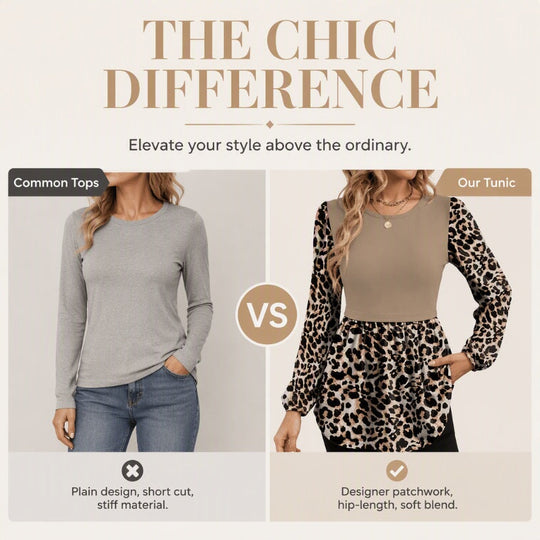 🐆 Leopard Contrast, Flattering Tunic Length | Women&
