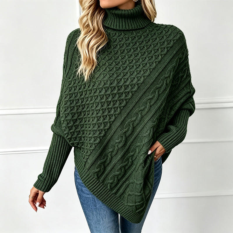 🧶 Rich Cable Texture, Relaxed Poncho Drape | Women&