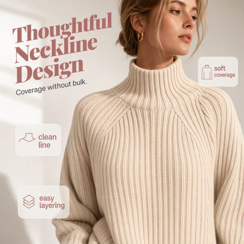 🧶 Cozy High Neck, Flattering Relaxed Drape | Women&
