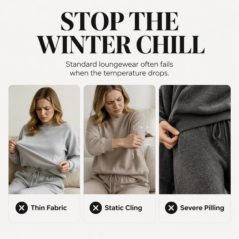 🔥 50% OFF | Women's Plush 3D Textured Hoodie & Pants Set – Cozy Winter Two-Piece
