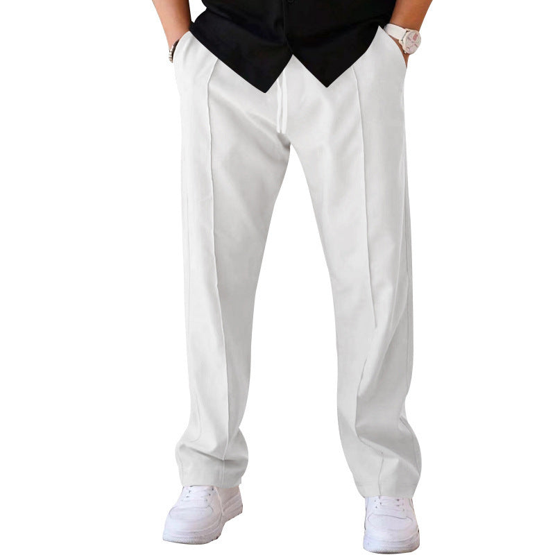 🏷️ Easy Fit, Everyday Style | Men's Drawstring Straight-Leg Pants