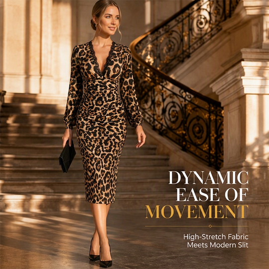 🖤Black Friday Sale:50% OFF 🐆 Lace V-Neck, Curve-Flattering Ruched Fit | Women&