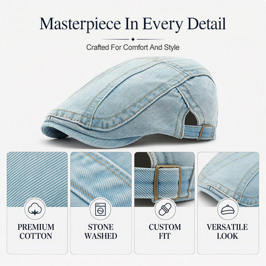 🔥 Hot Sale🧢Vintage Distressed Beret Flat Cap