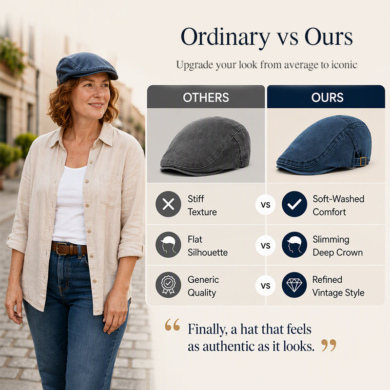 🔥 Hot Sale🧢Vintage Distressed Beret Flat Cap