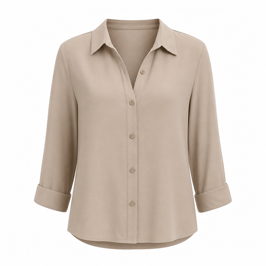 Women Elegant Casual Long Sleeve Button Up Blouse