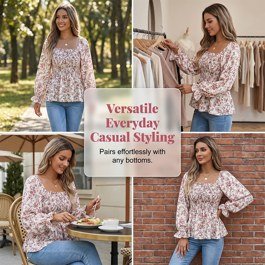 🌸 Women’s casual floral-print shirt – feminine, light and versatile