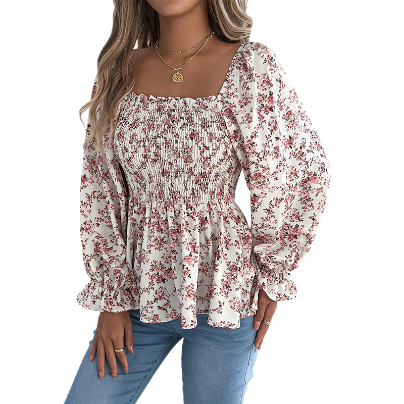 🌸 Women’s casual floral-print shirt – feminine, light and versatile