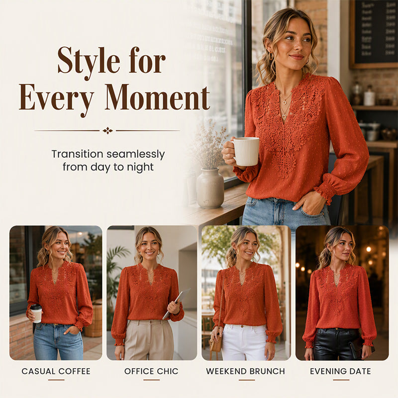 👗Delicate Lace, Sexy V-Neck👚 Women&