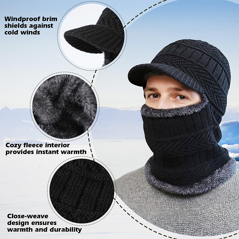 3-in-1 Winter Balaclava, Insulated Hood with Protective Goggles