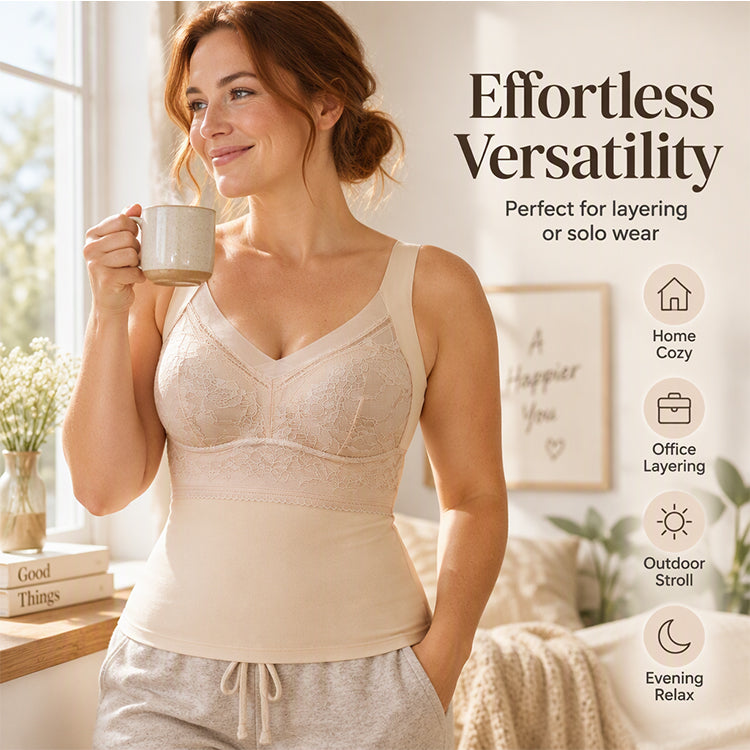 💖Thermal Camisole with Built-In Bra – Slim Fit, Warm &amp; Supportive