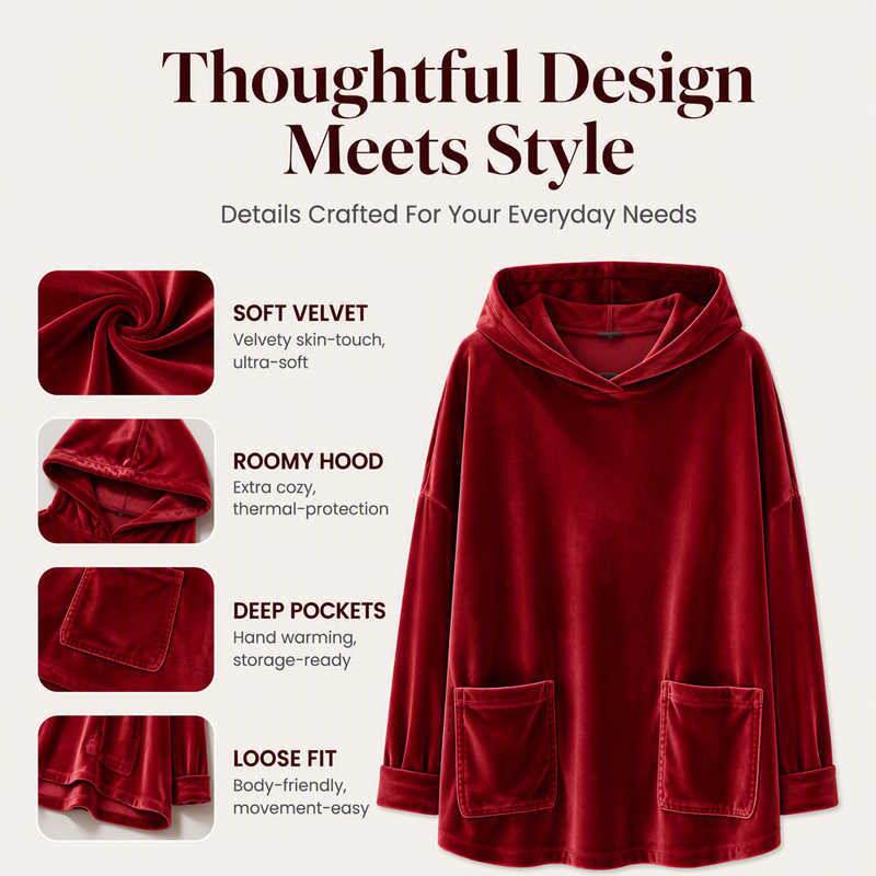 Women's Velvet Pullover Hoodie