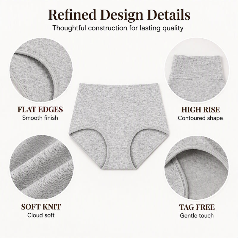 🌸 5-pack of comfortable high-waisted ladies’ briefs — flatter the tummy, breathable and soft