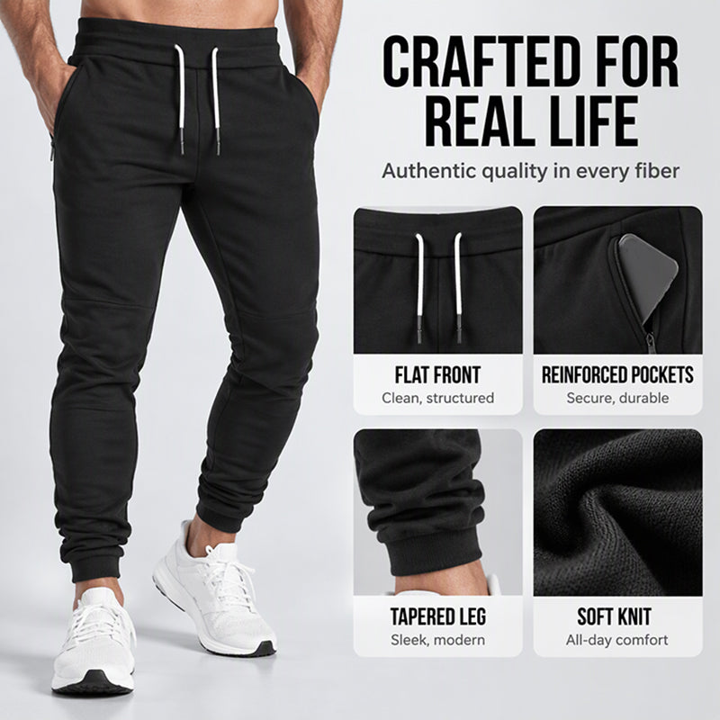 🏃 Streamlined Athletic Look, Move-Ready Comfort | Men's Casual Athletic Slim Fit Joggers
