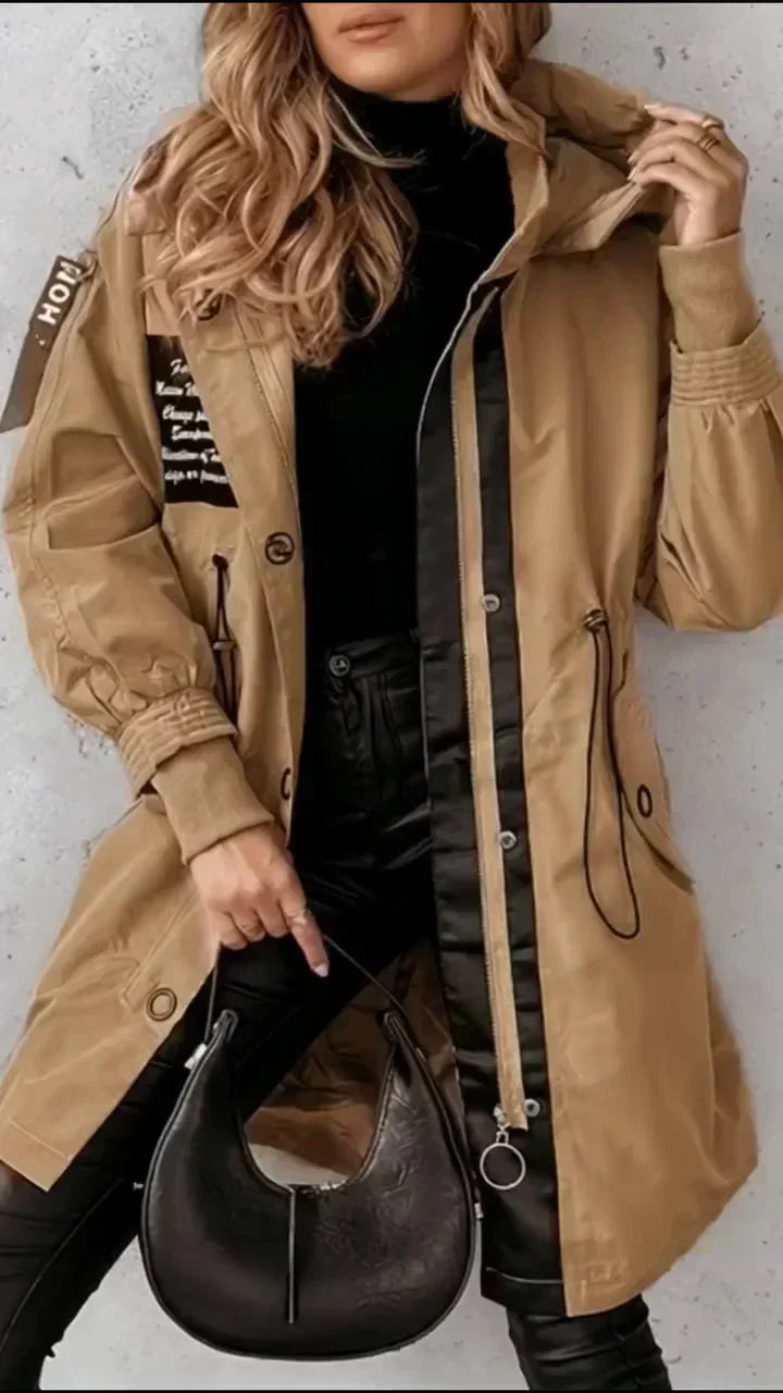 💜 LETZTER TAG DER AKTION – 49 % RABATT 💜 Damenjacke mit langen Ärmeln und Kapuze